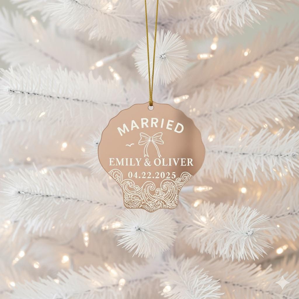 Personalized Couple Ornament — Wedding, First Christmas, Anniversary Keepsake 2025