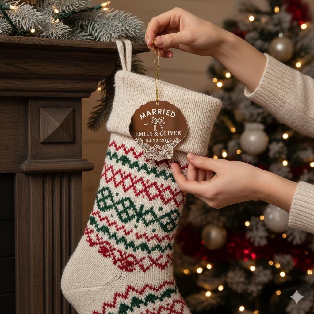 Personalized Couple Ornament — Wedding, First Christmas, Anniversary Keepsake 2025