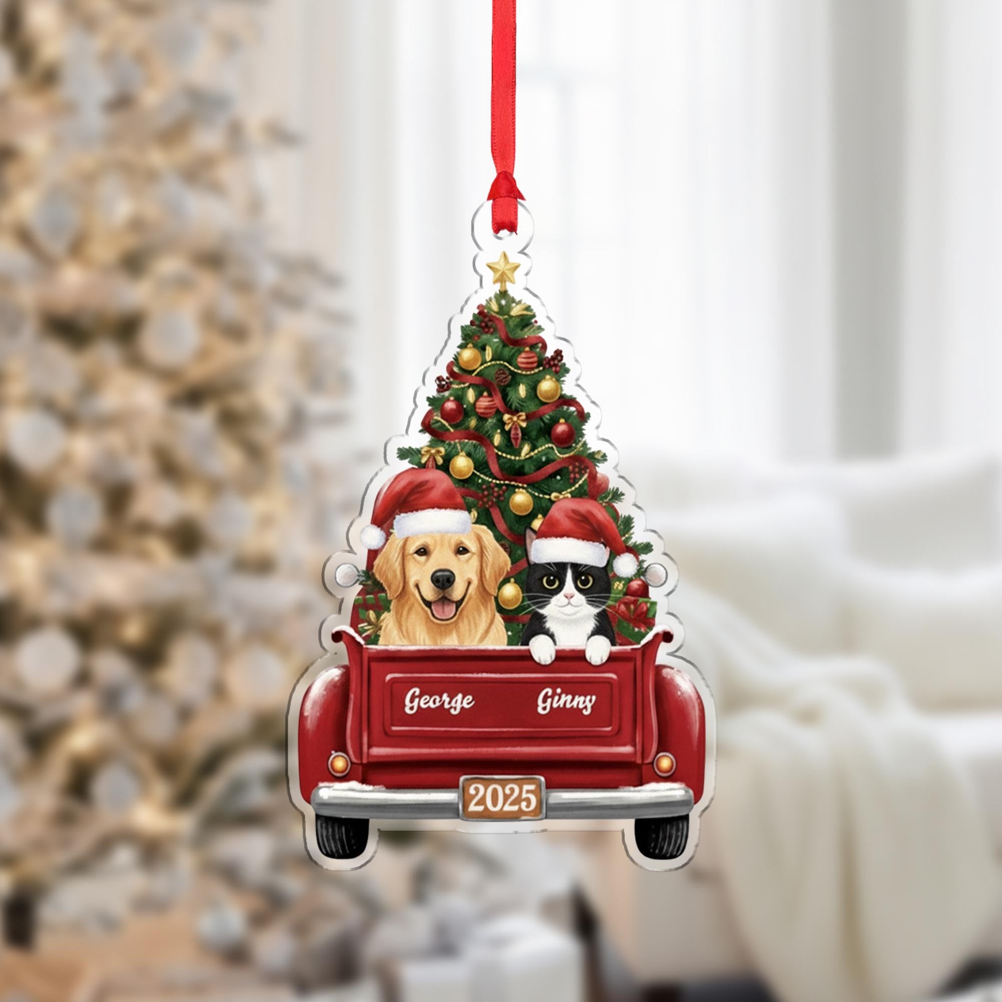 Personalized Pet Ornament — Custom Dog and Cat Christmas Tree Decoration 2025