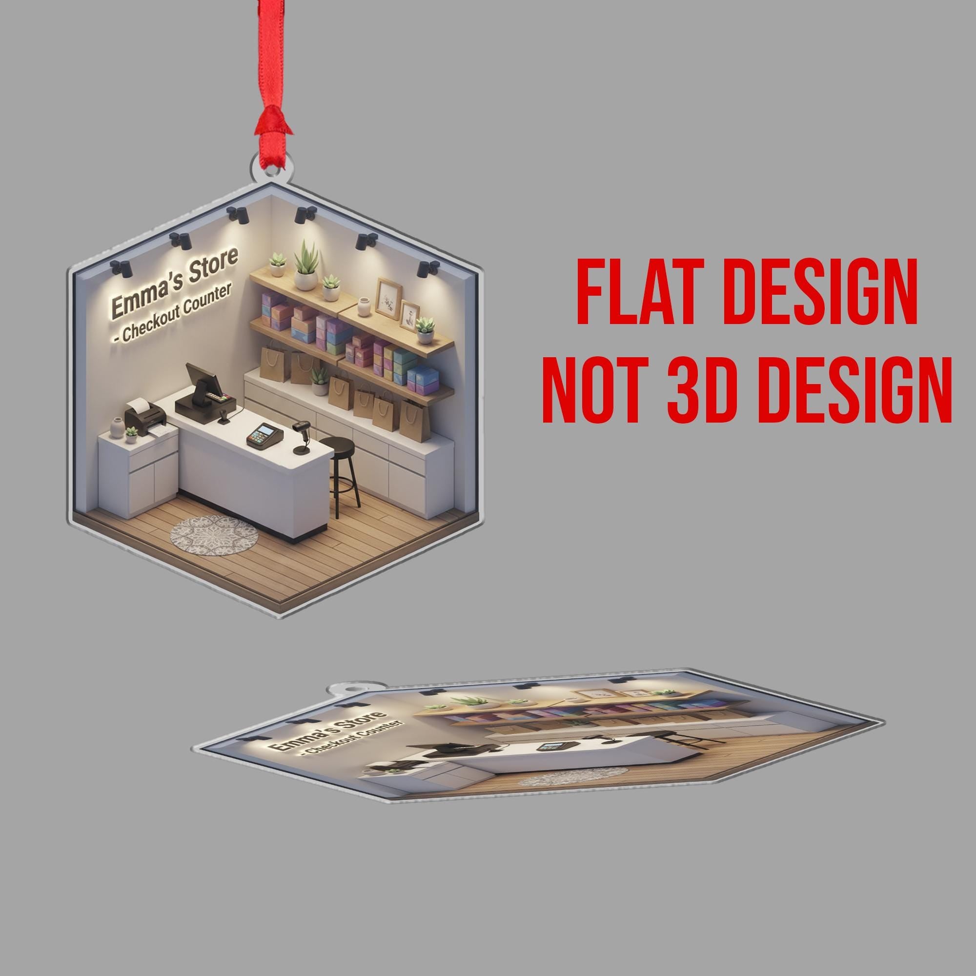 Personalized Retail Store Ornament - Small Business Gift, Shop Owner Appreciation