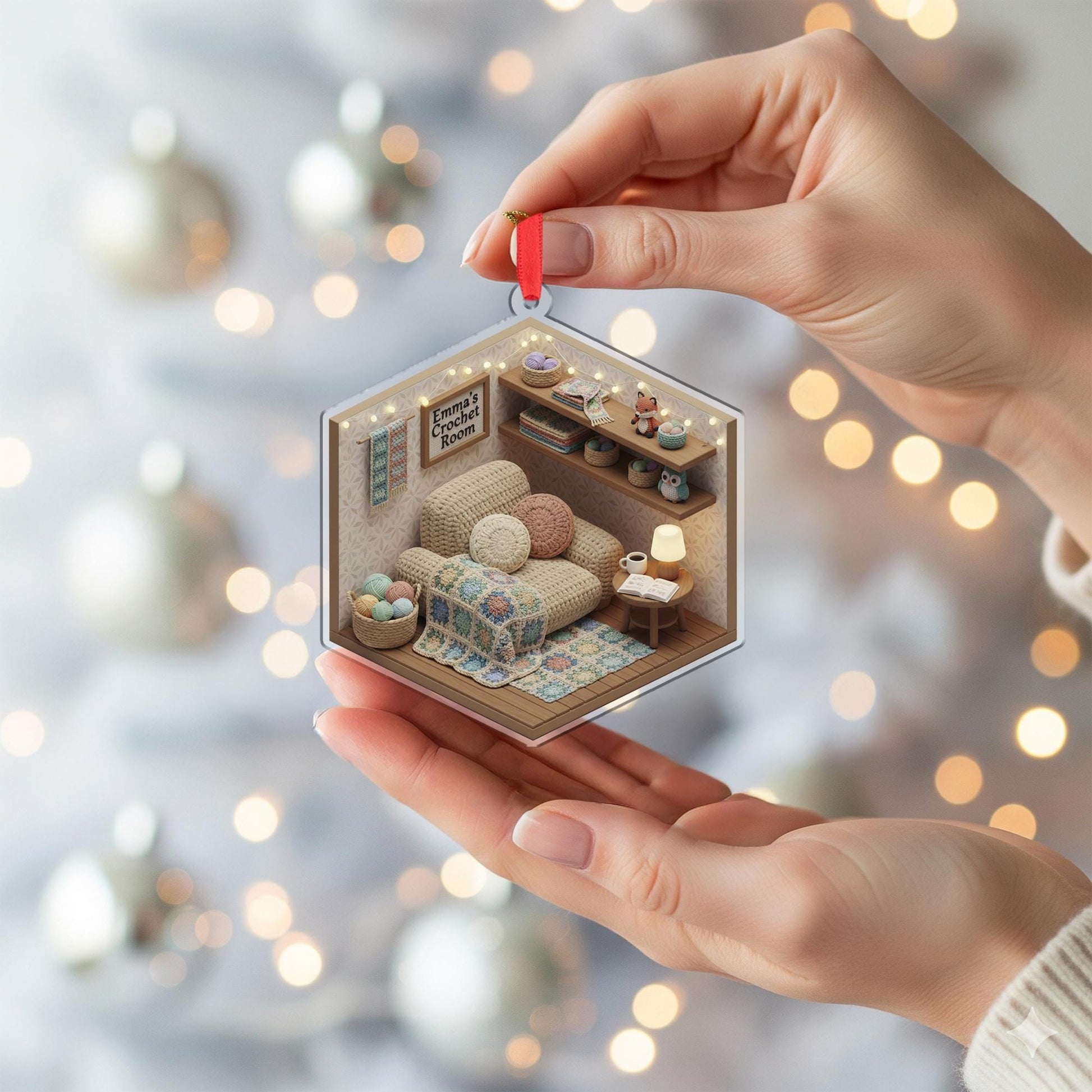 Personalized Crochet Room Ornament - Knitting Lover Gift, Yarn Enthusiast