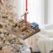 Personalized Construction Site Ornament - Builder Gift, Contractor Keepsake