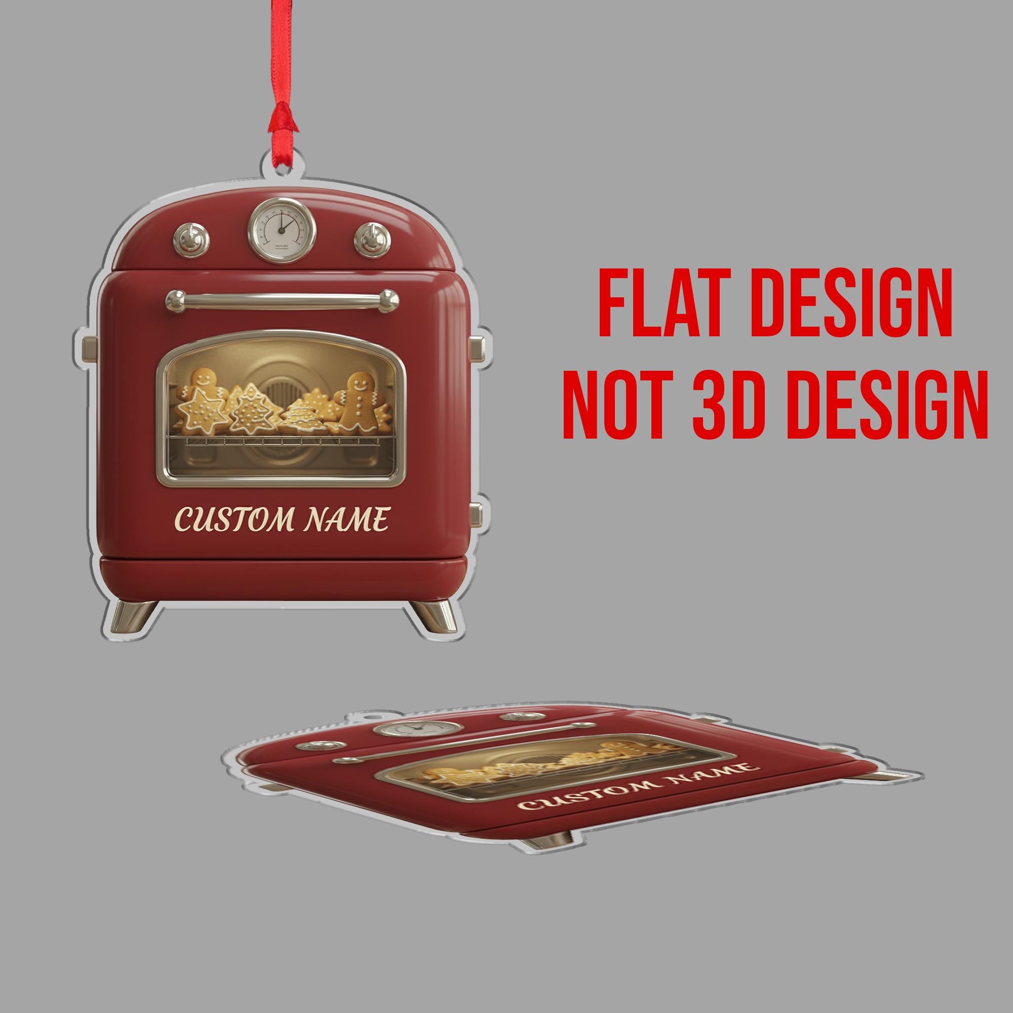 Personalized Retro Oven Ornament - Baker Gift, Gingerbread Cookie Keepsake