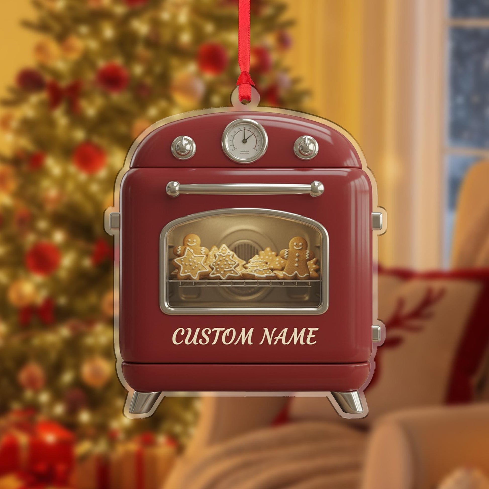 Personalized Retro Oven Ornament - Baker Gift, Gingerbread Cookie Keepsake