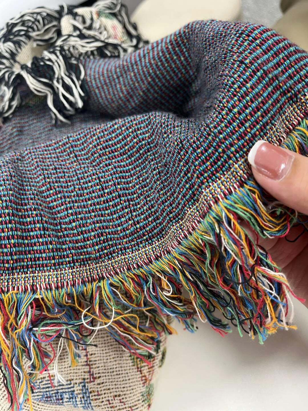 Custom Coastal Family Christmas Tree Woven Blanket: Ocean-Inspired Holiday Beach House Decor