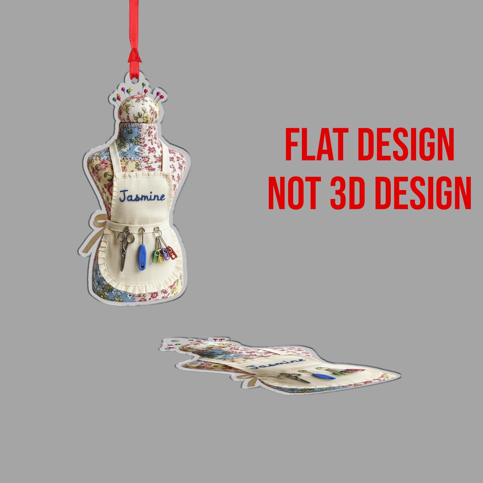Personalized Sewing Ornament – Custom Dress Form Christmas Gift for Seamstress or Quilter
