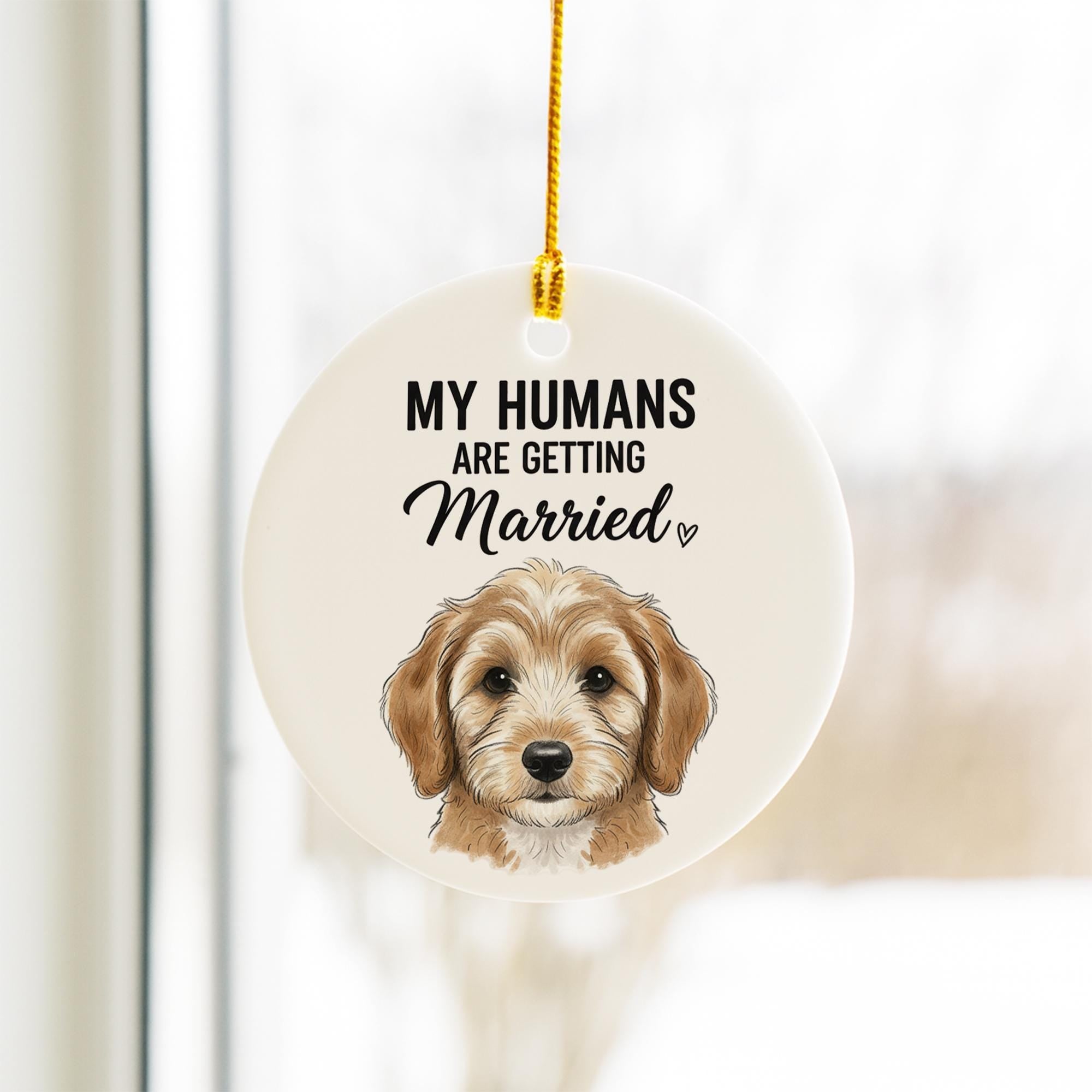 Custom Dog Ornament: Personalized Pet Portrait Wedding Announcement Christmas Decoration
