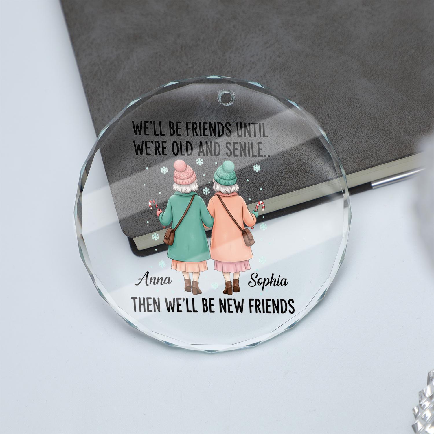 Personalized Glass Ornament – Friends Illustration Design, Christmas Tree Decoration