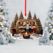 Personalized RV Camper Christmas Ornament: Custom Family Name Holiday Decoration