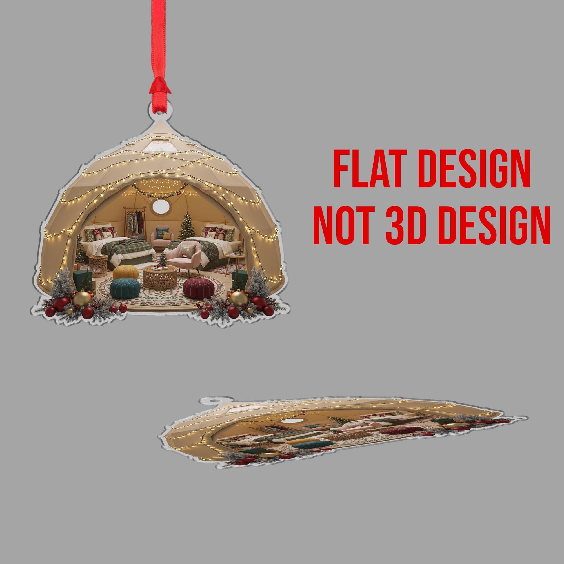 Christmas Tent Ornament: Cozy Holiday Camping Decor