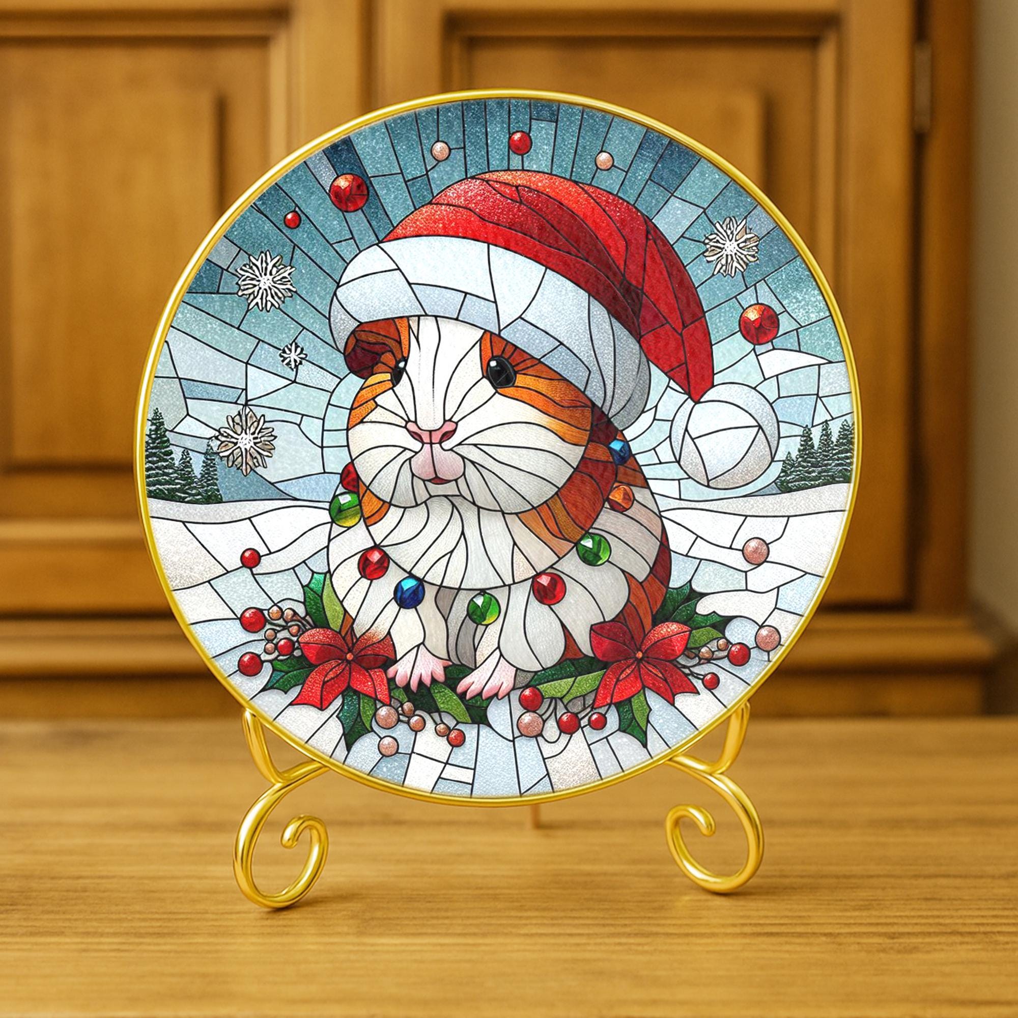 Christmas Guinea Pig Suncatcher – Holiday Window Hanging Ornament