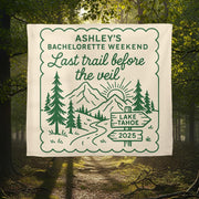 Custom Bachelorette Tapestry: Lake Tahoe Hiking Theme Wall Hanging