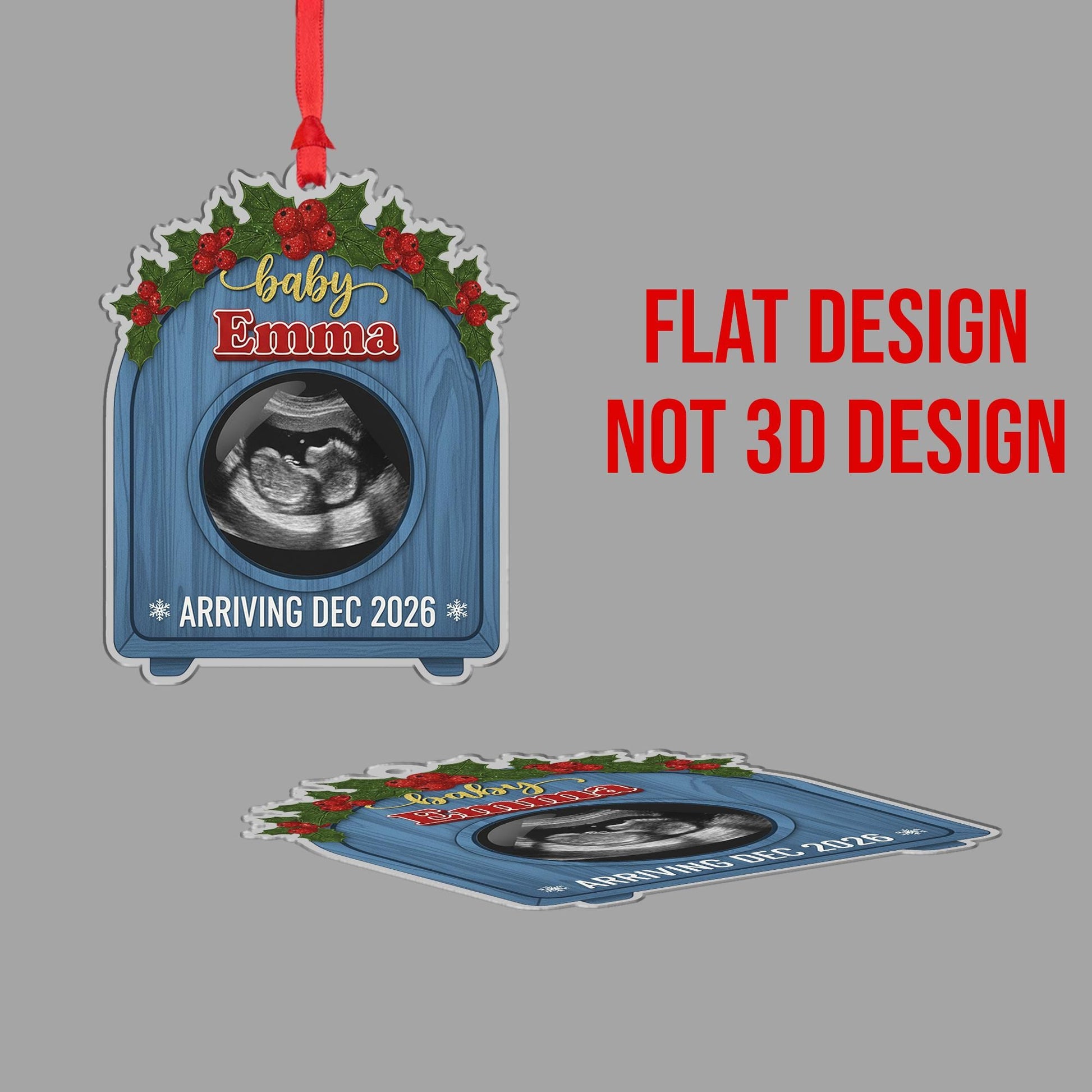 Personalized Baby Announcement Ornament – Custom Ultrasound Gift