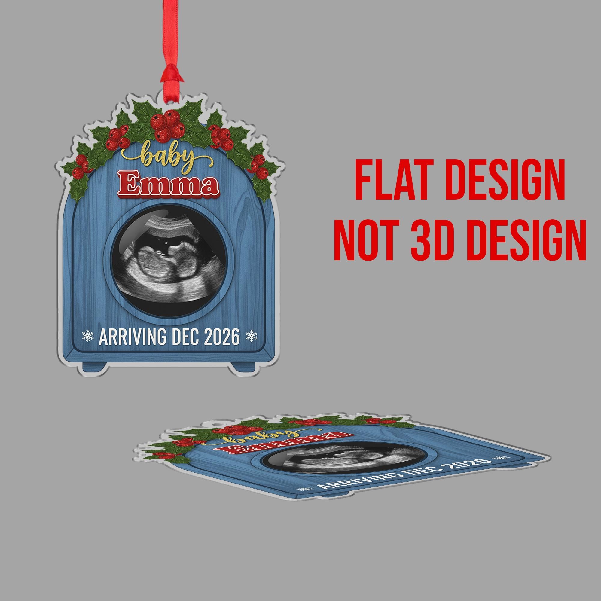 Personalized Baby Announcement Ornament – Custom Ultrasound Gift