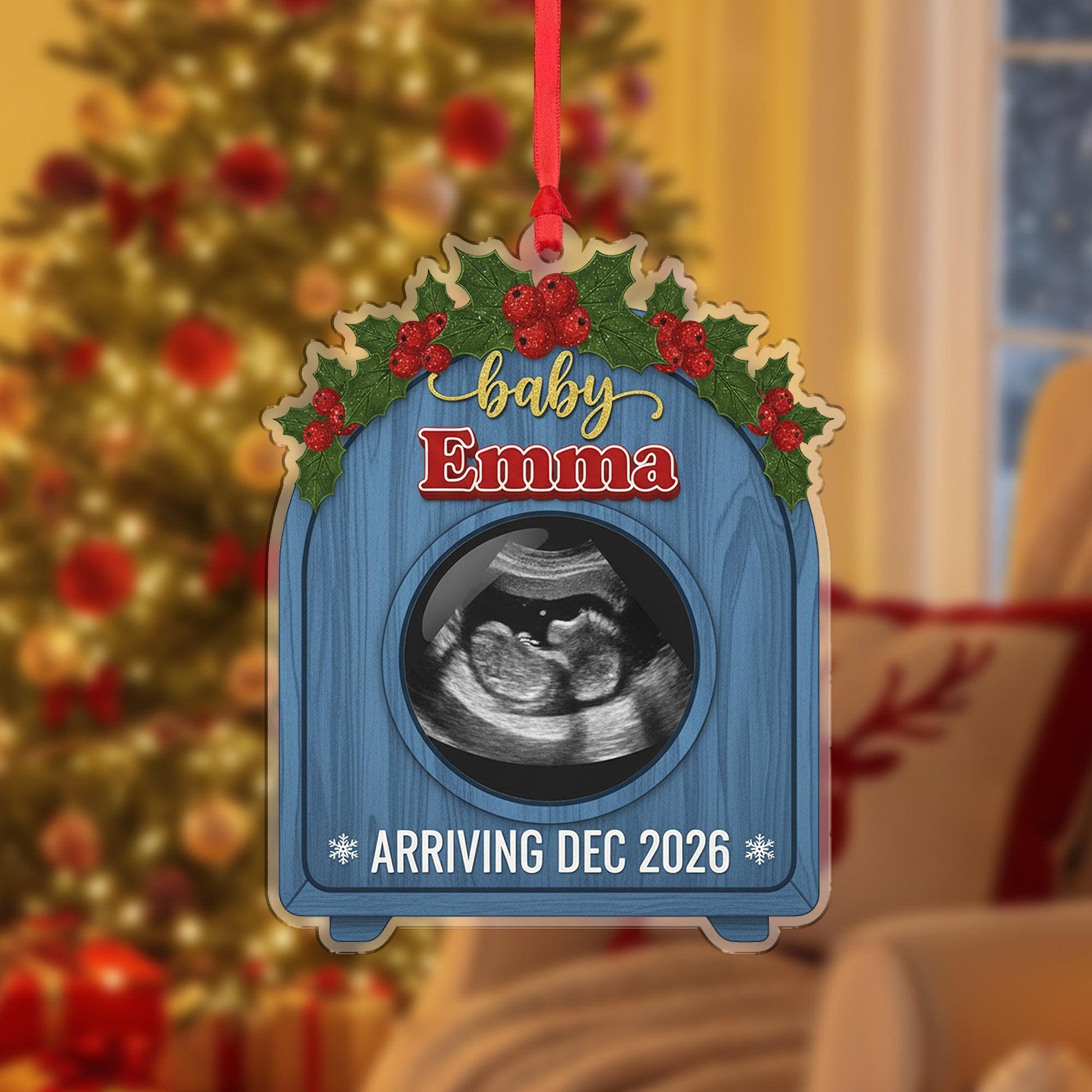 Personalized Baby Announcement Ornament – Custom Ultrasound Gift
