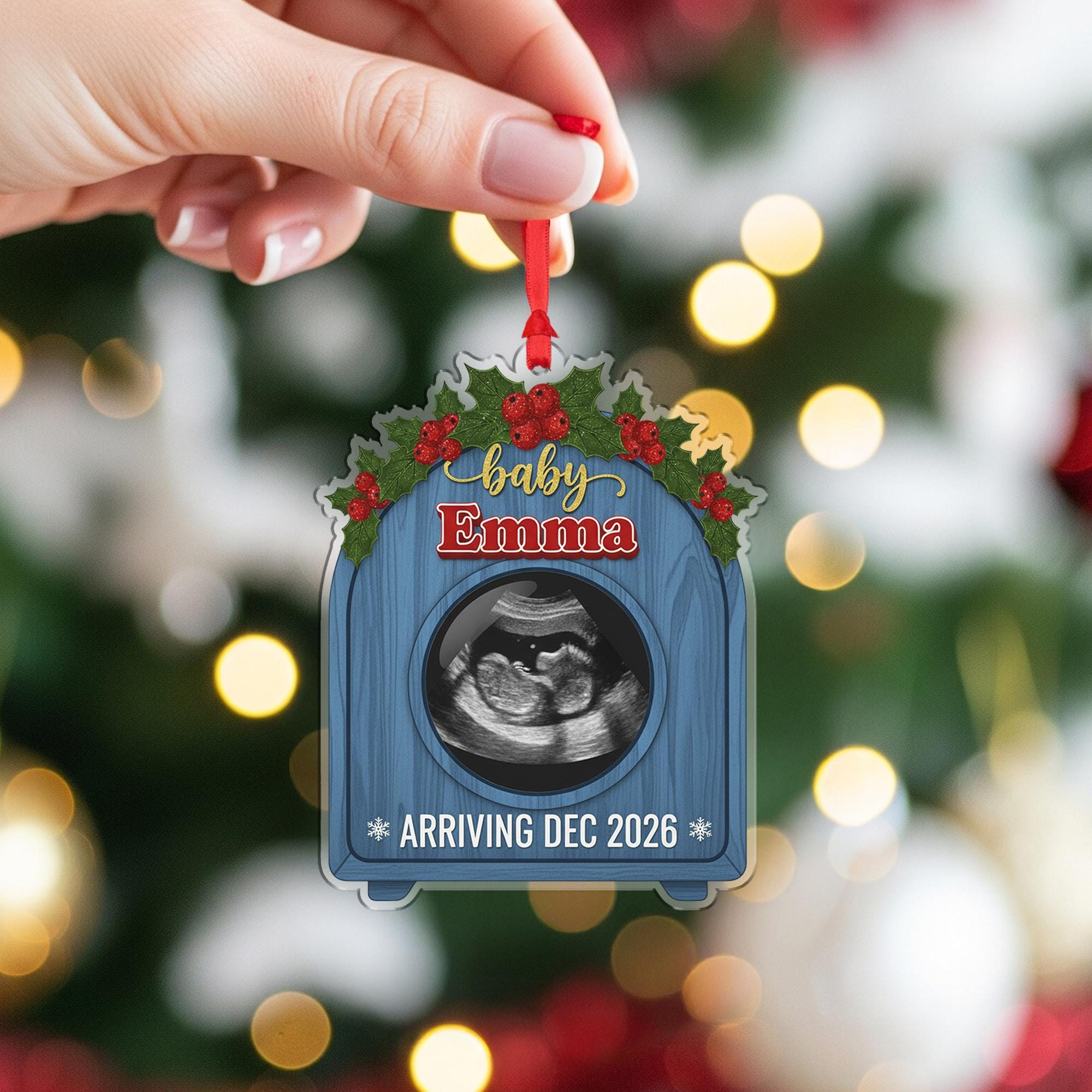 Personalized Baby Announcement Ornament – Custom Ultrasound Gift