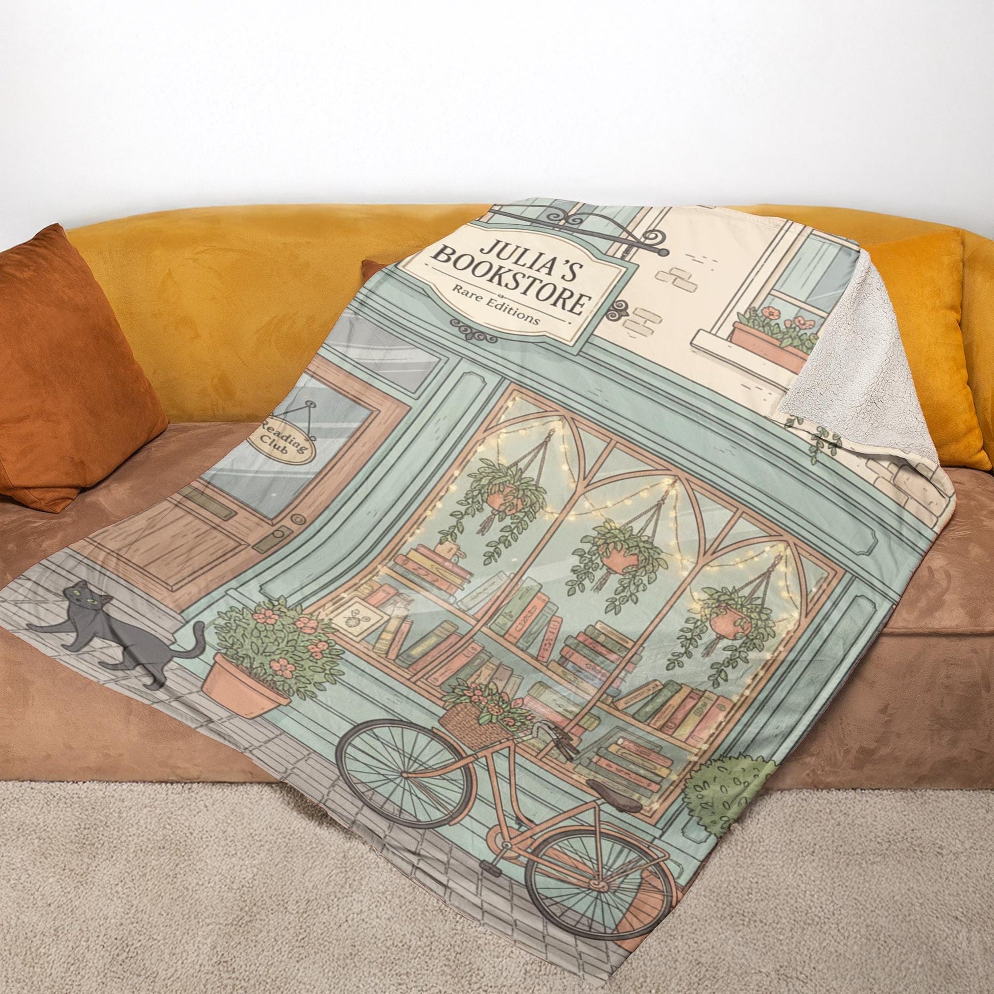 Custom Bookstore Fleece Blanket: Reading Club Throw