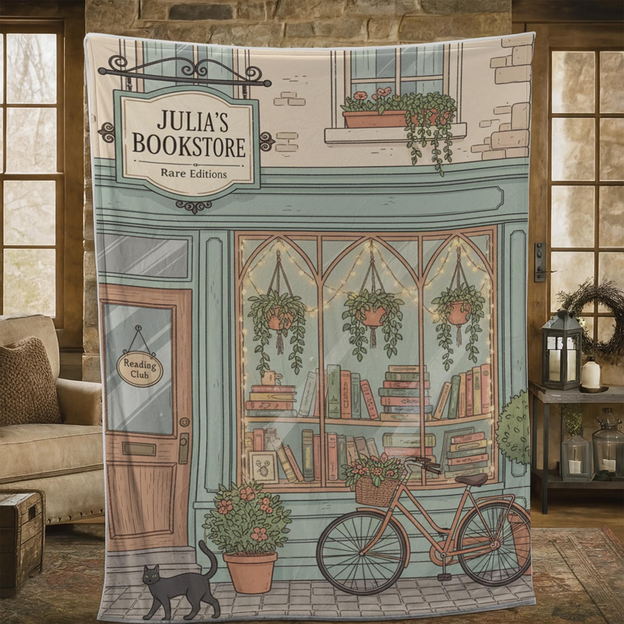 Custom Bookstore Fleece Blanket: Reading Club Throw