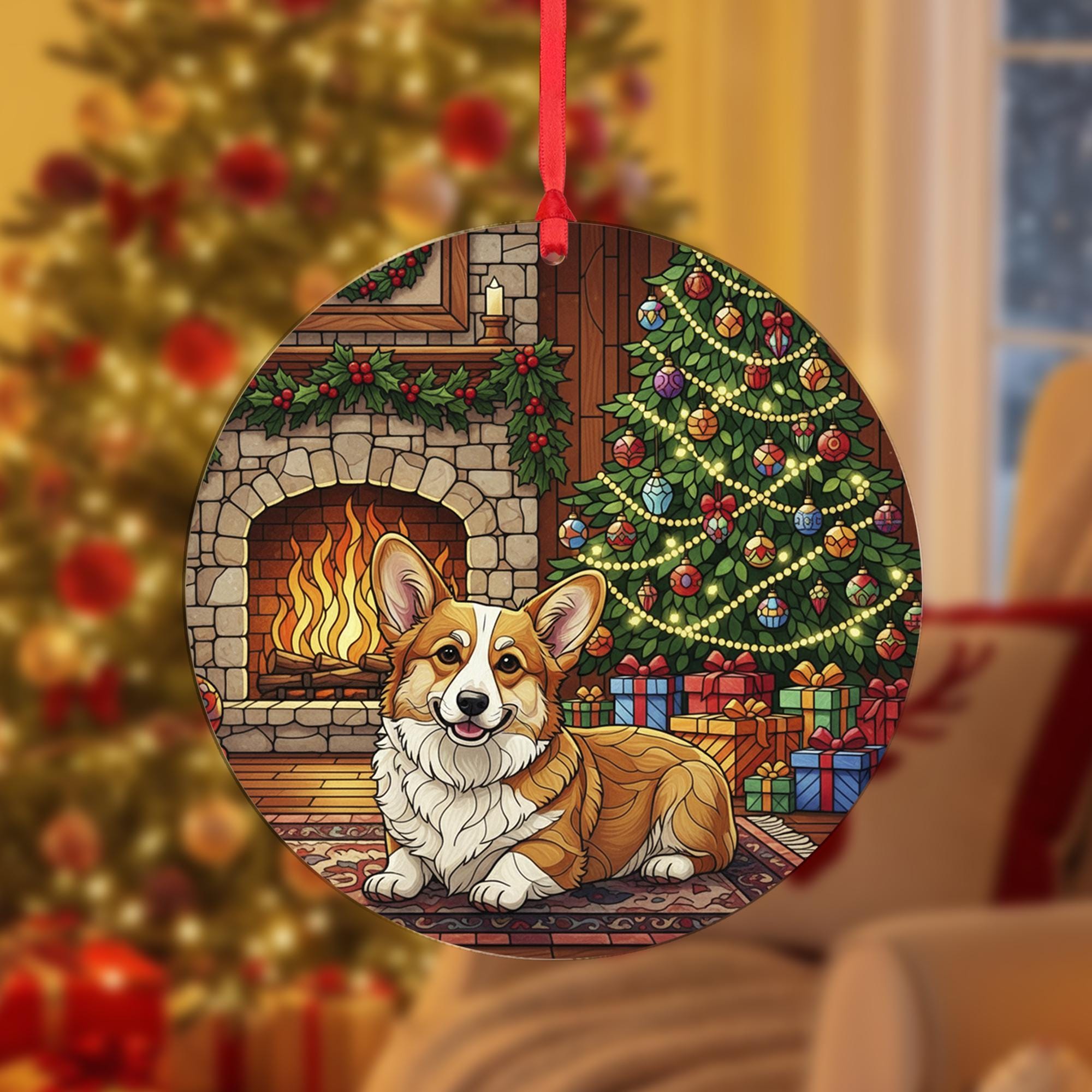 Corgi Christmas Ornament: Double-Sided Dog Holiday Decoration