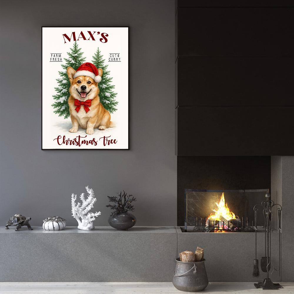 Corgi Christmas Tree Poster: Farm Fresh Holiday Decor