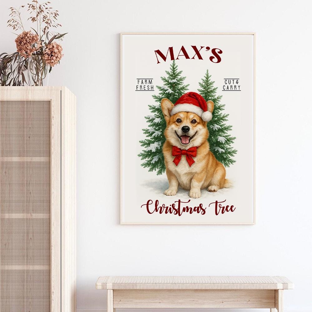 Corgi Christmas Tree Poster: Farm Fresh Holiday Decor