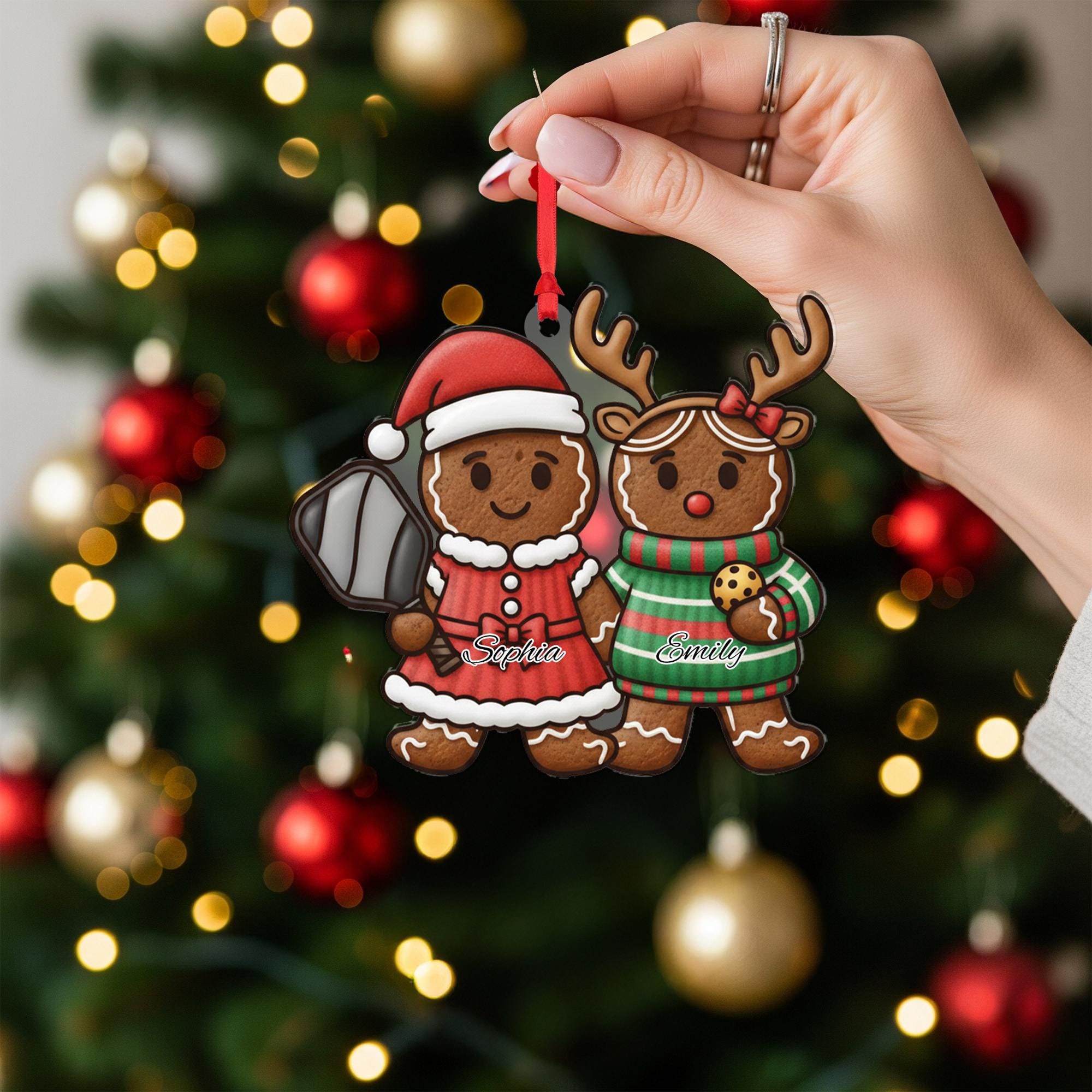 Personalized Pickleball Gingerbread Ornament – Christmas Tree Decor