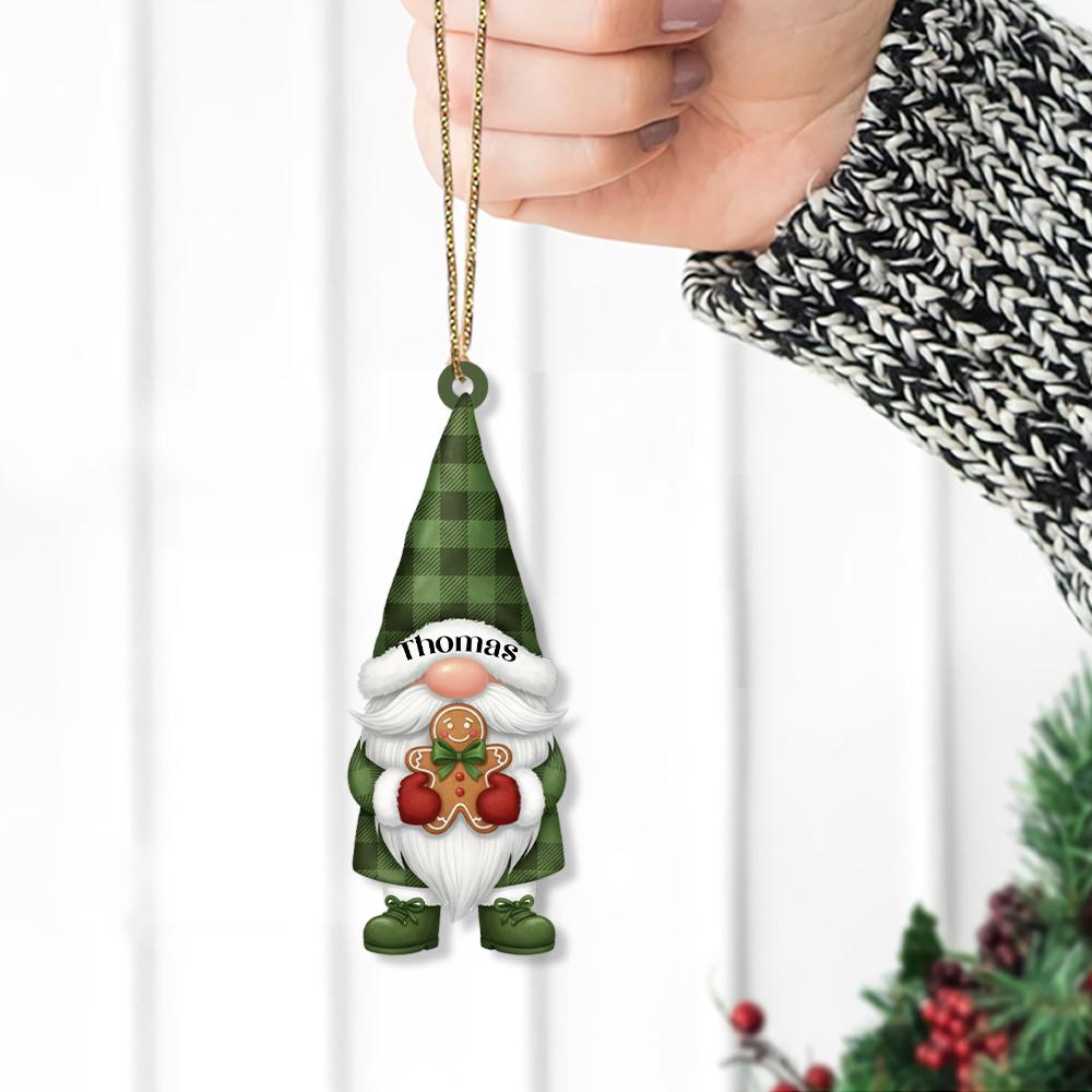 Custom Christmas Ornament Gnome Style Personalized Holiday Tree Decoration