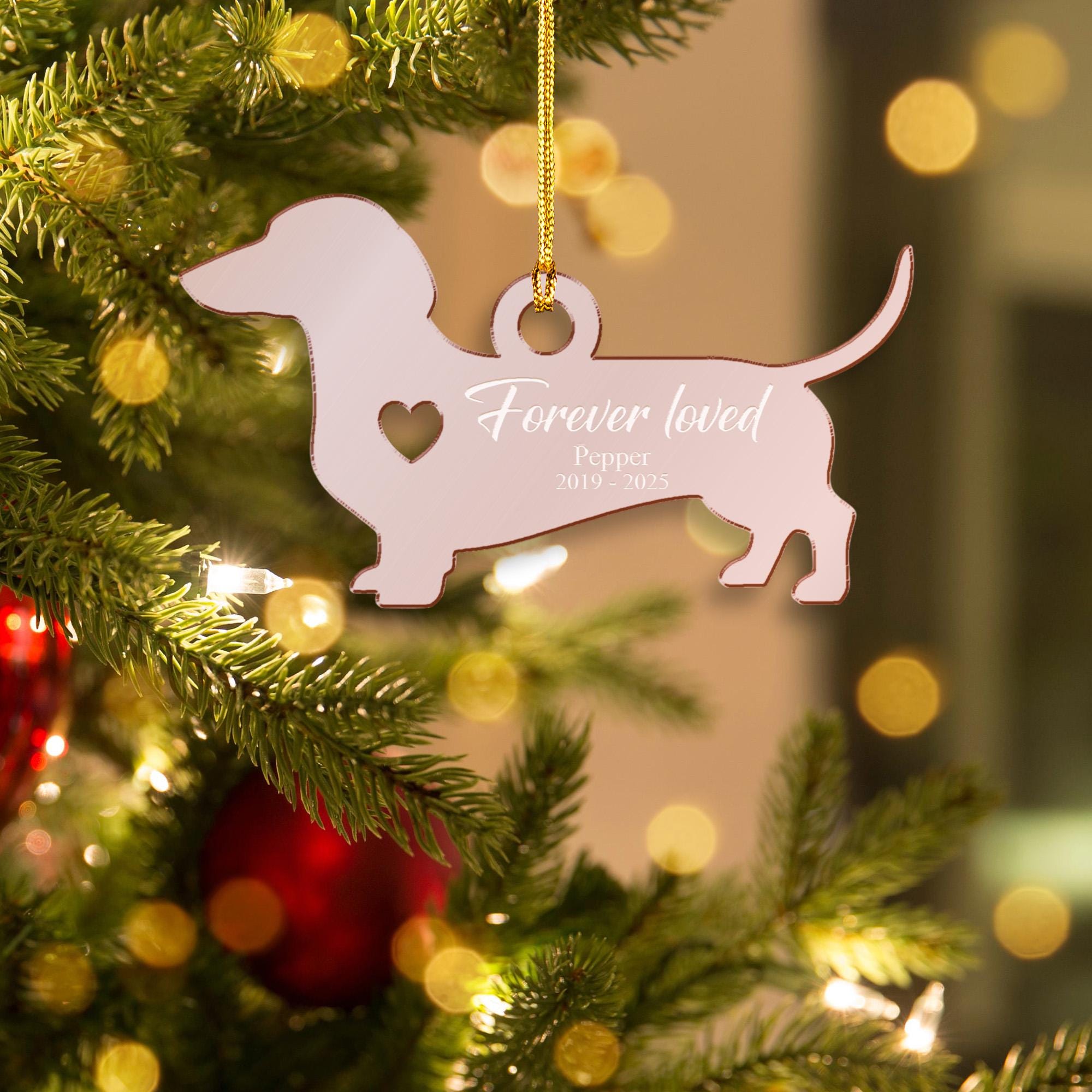 Personalized Dachshund Acrylic Mirror Ornament — Pet Memorial Keepsake