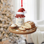 Personalized Sourdough Starter Jar Ornament - Baker Gift, Bread Christmas Decor