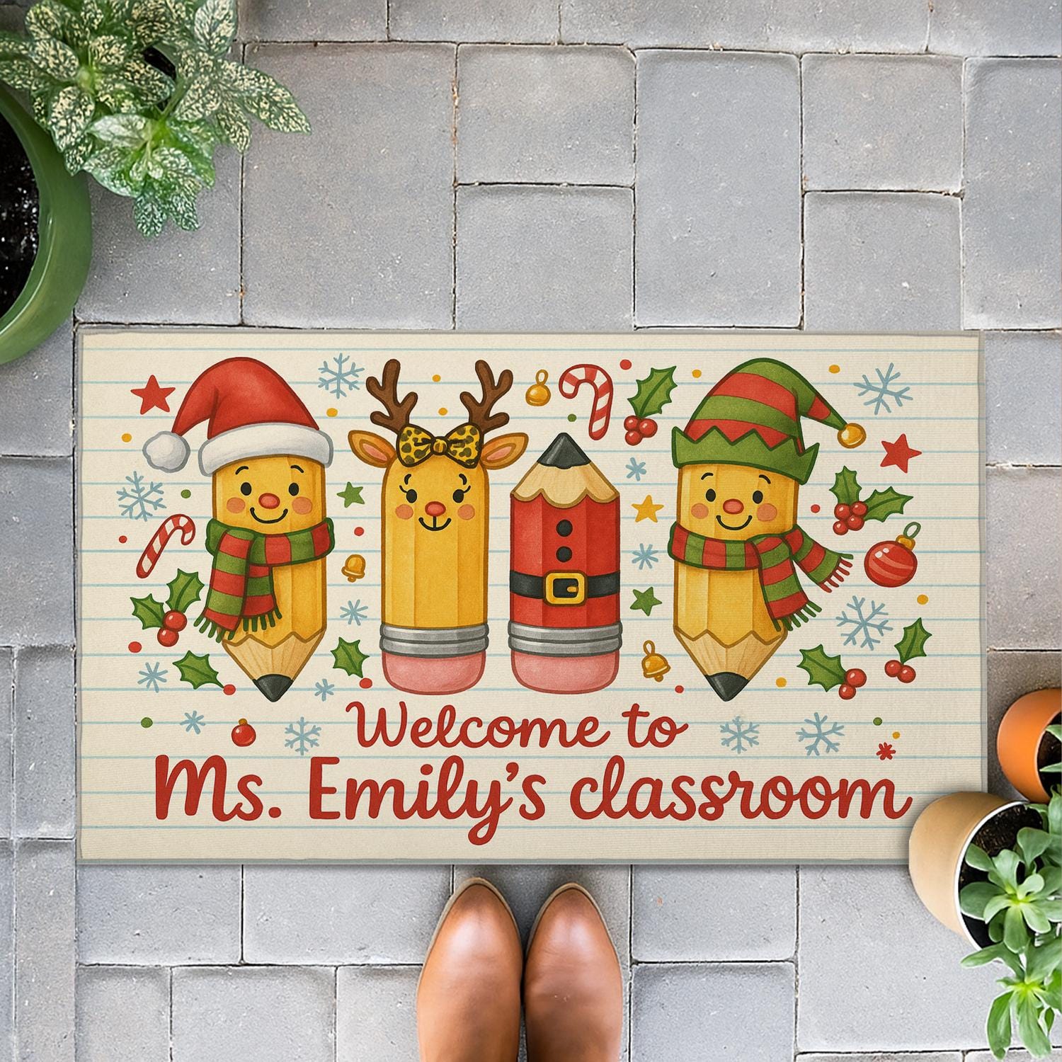 Personalized Classroom Doormat — Custom Teacher Name Welcome Mat