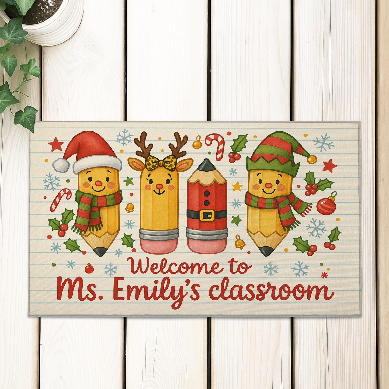 Personalized Classroom Doormat — Custom Teacher Name Welcome Mat