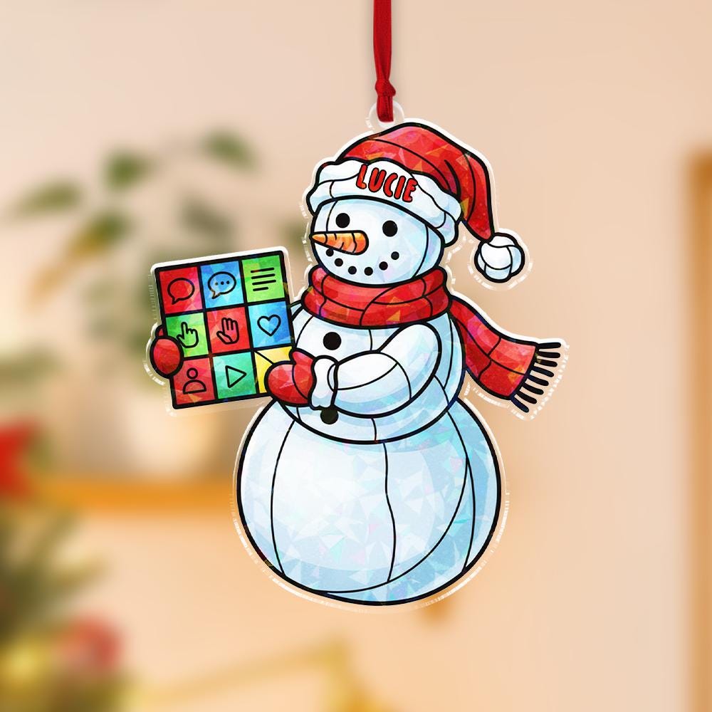 Personalized Snowman Ornament — Speech Language Pathologist Christmas Decoration