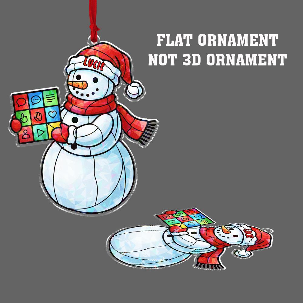 Personalized Snowman Ornament — Speech Language Pathologist Christmas Decoration