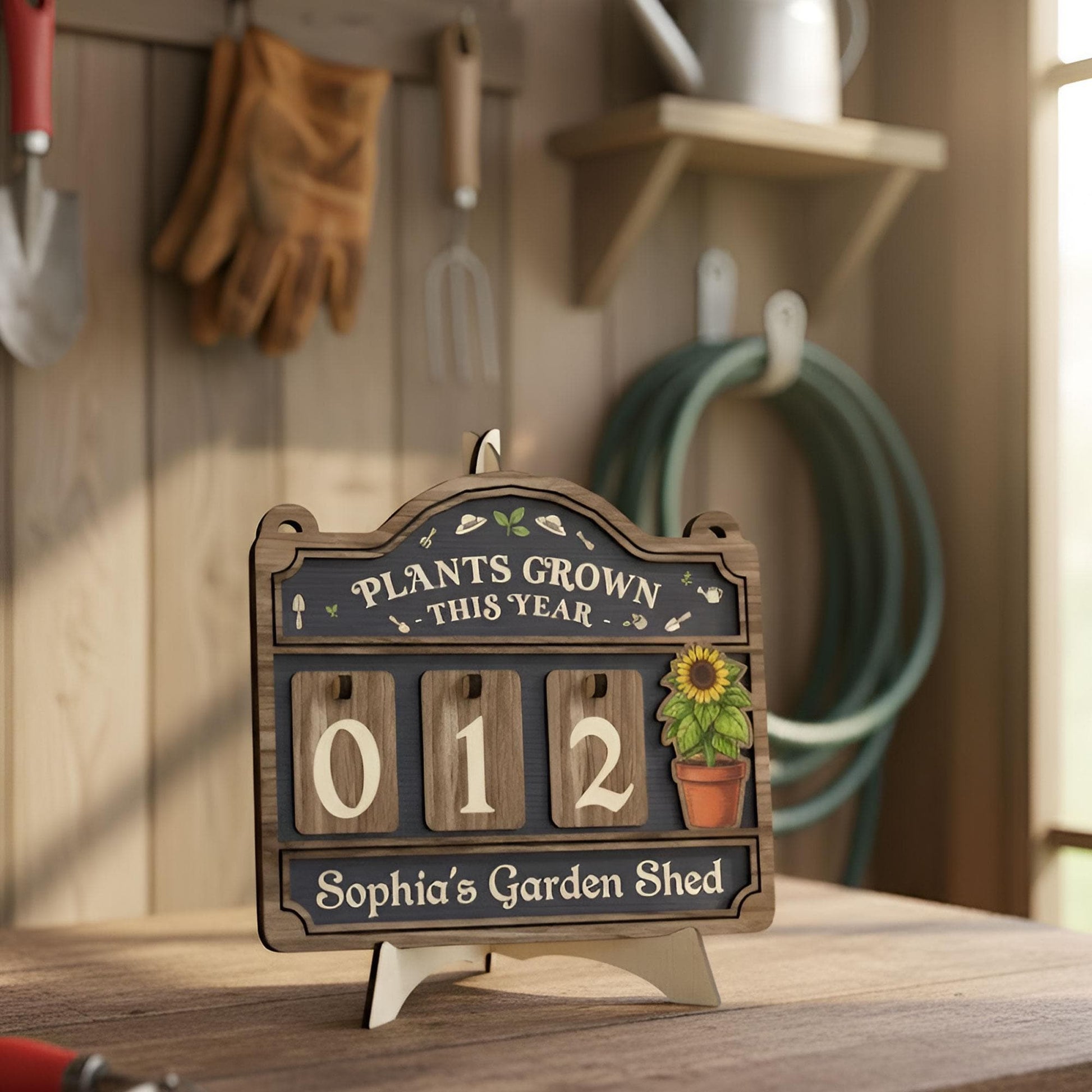 Personalized Garden Tracker Sign: Plants Grown This Year Counter, Plant Lady Shed Decor