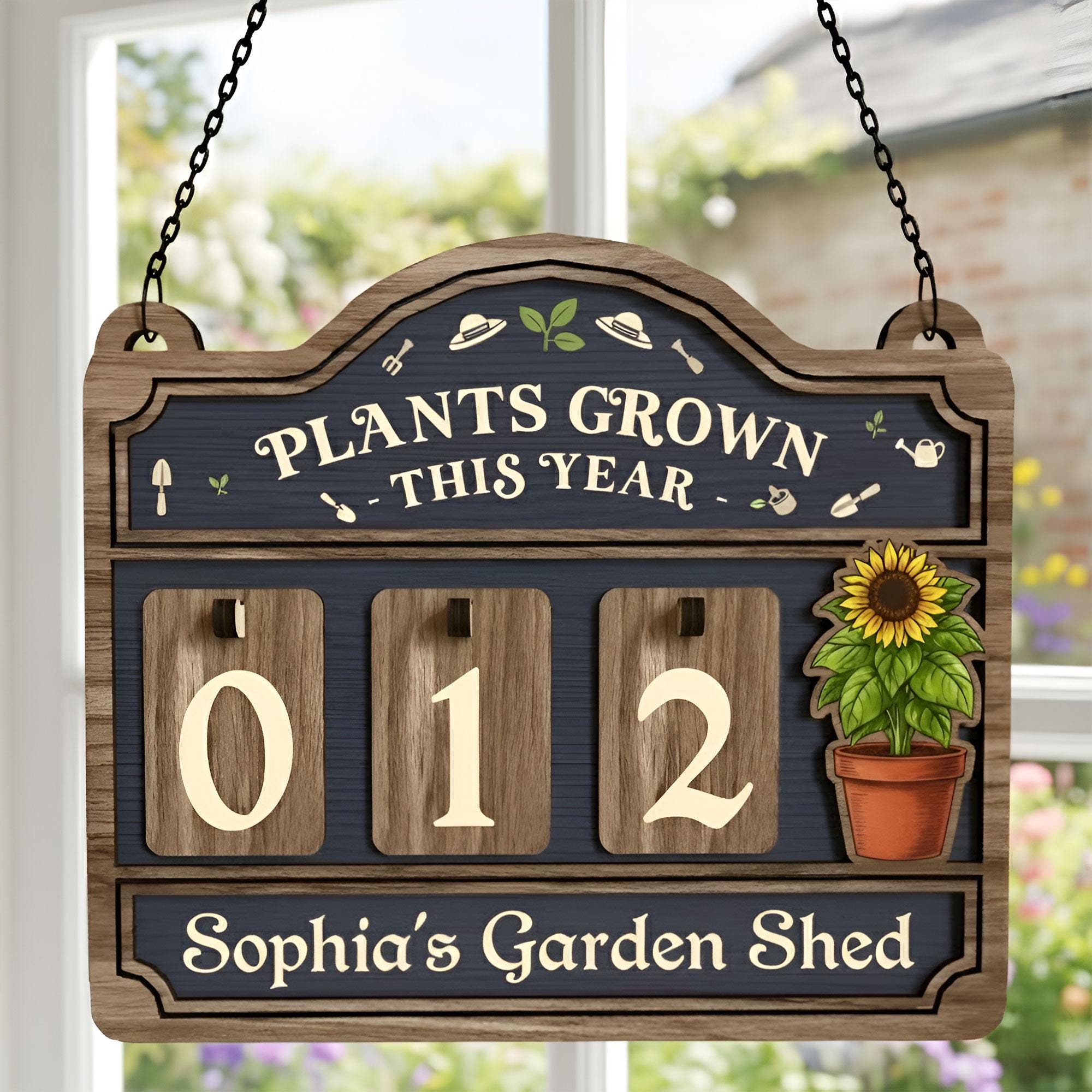 Personalized Garden Tracker Sign: Plants Grown This Year Counter, Plant Lady Shed Decor