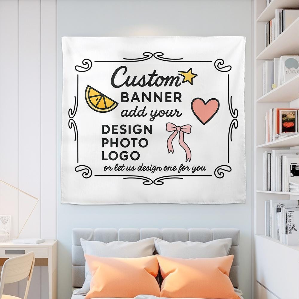Custom Banner or Tapestry – Personalized Photo, Logo, or Design Wall Sign for Events, Business, or Home Decor