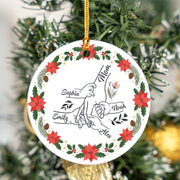 Custom Ceramic Mom and Children Ornament – Personalized Family Hands Keepsake