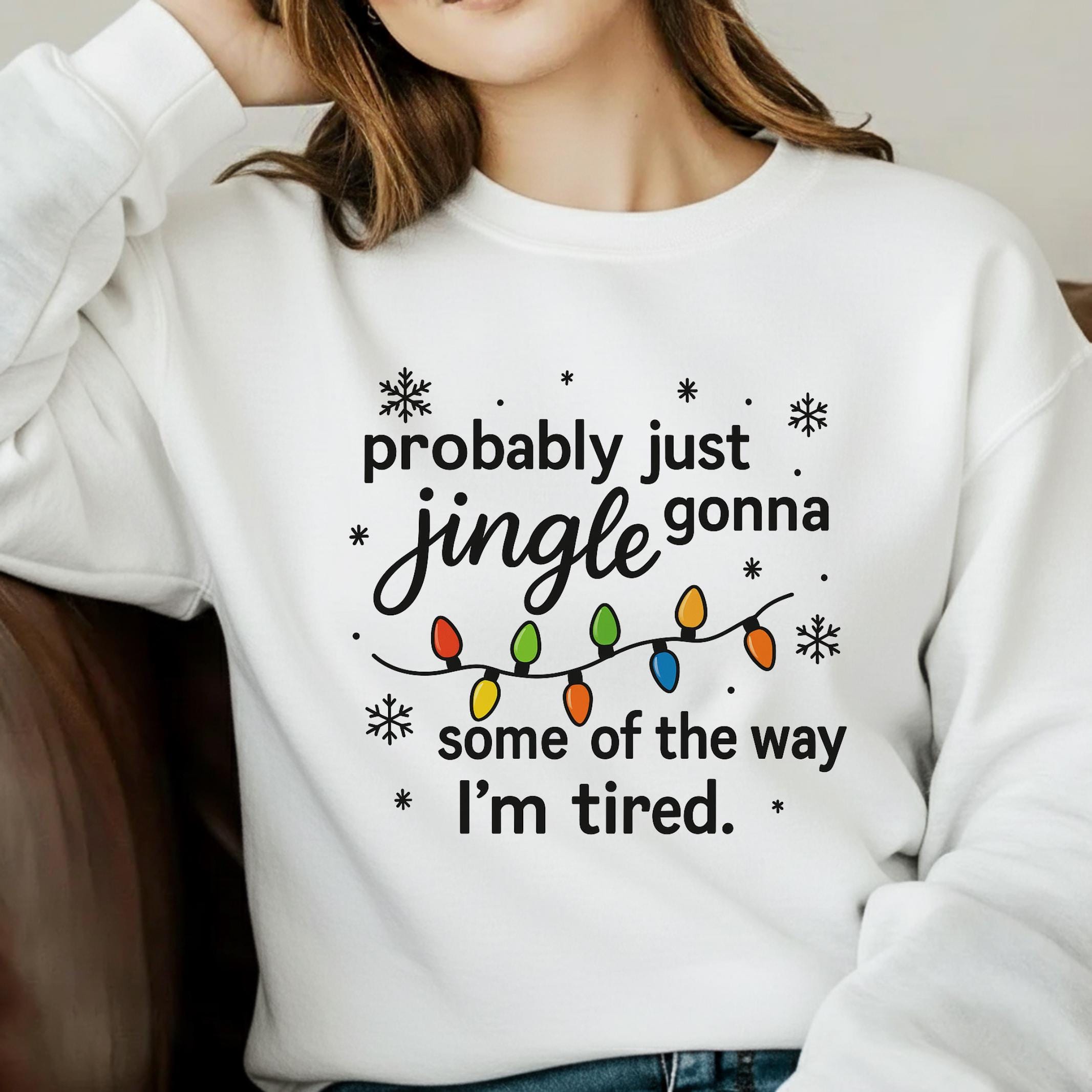 Christmas Lights Sweatshirt Funny Holiday Graphic Pullover Winter T-Shirt