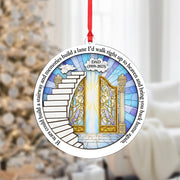 Personalized Dad Memorial Ornament: In Memory of Father Keepsake with Stairway to Heaven Design