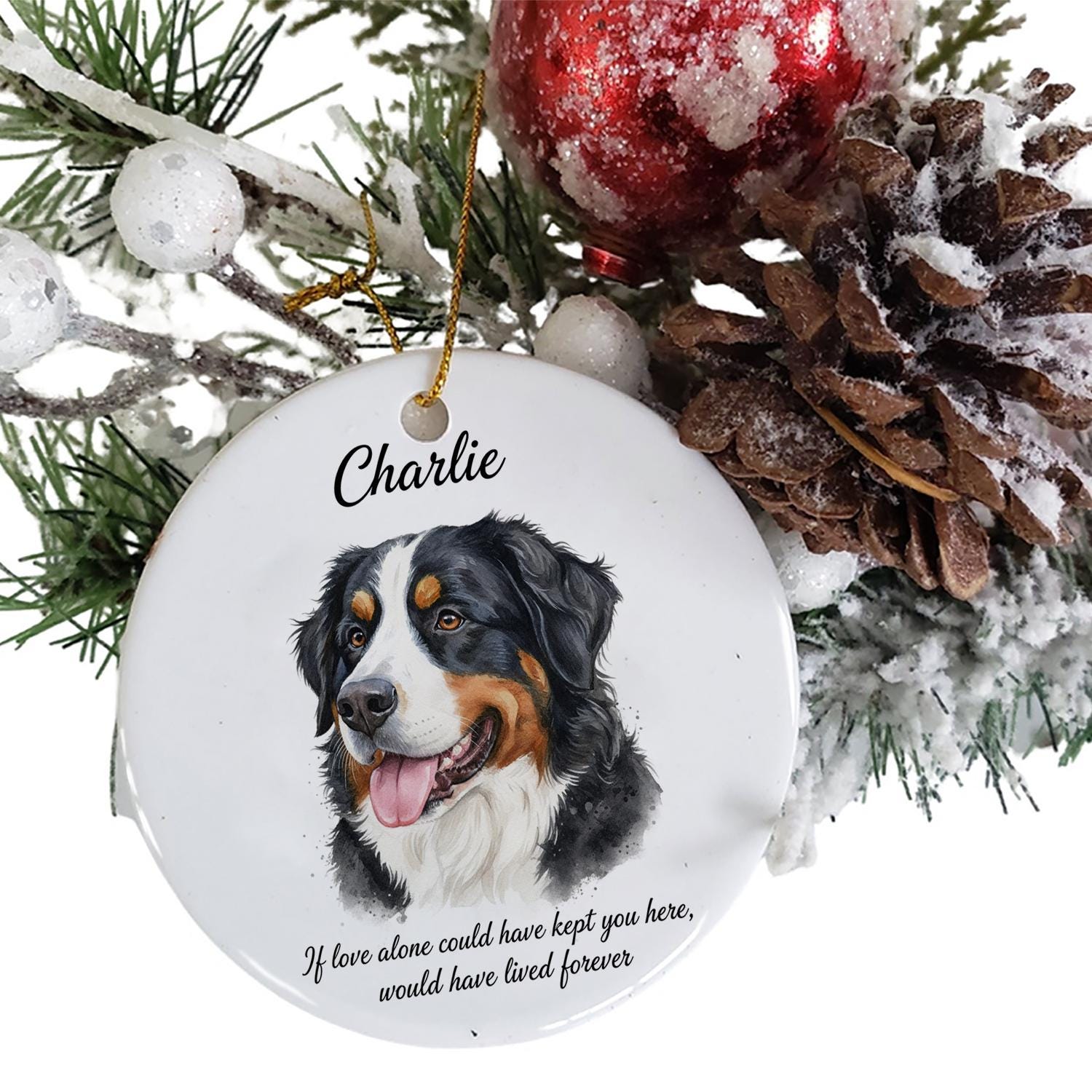 Personalized Pet Memorial Ornament – Custom Dog Portrait Ceramic Keepsake