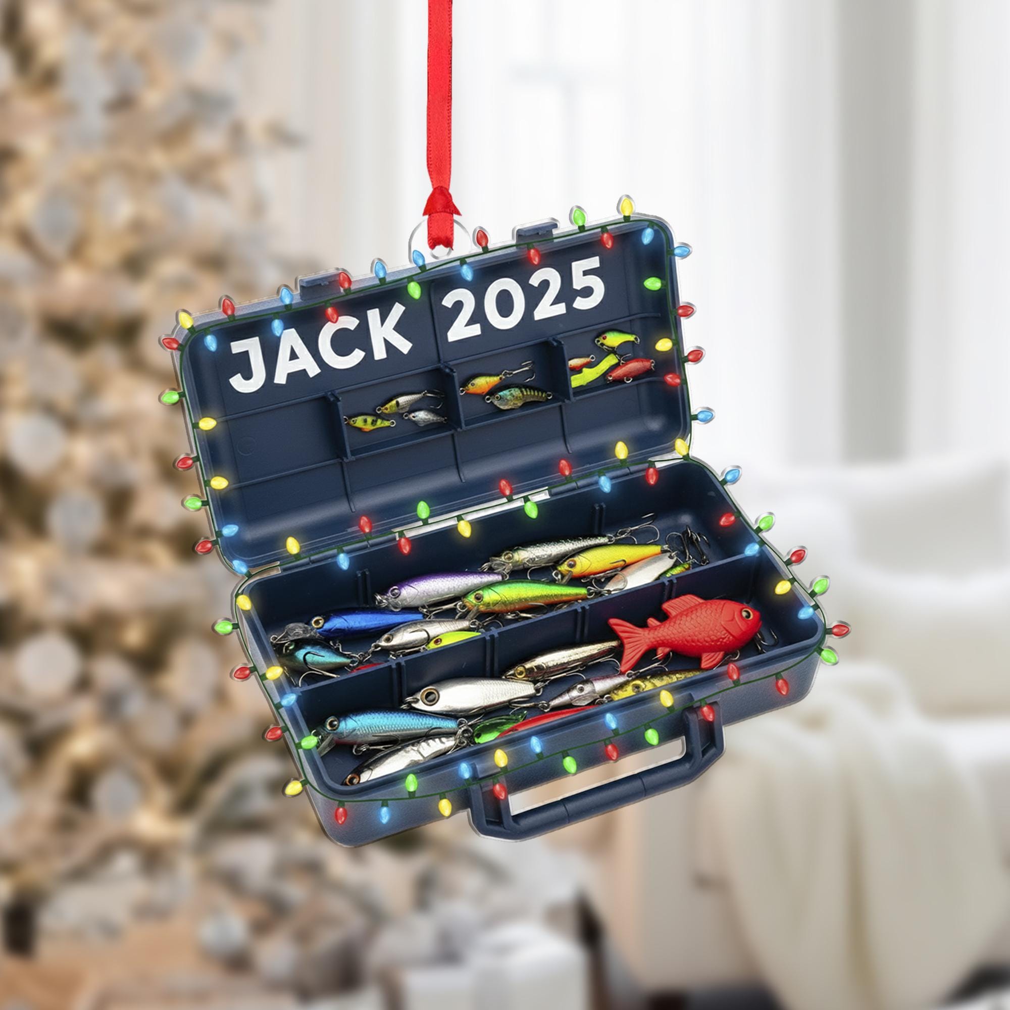Personalized Fishing Tackle Box Ornament | Unique Angler Gift Christmas Keepsake