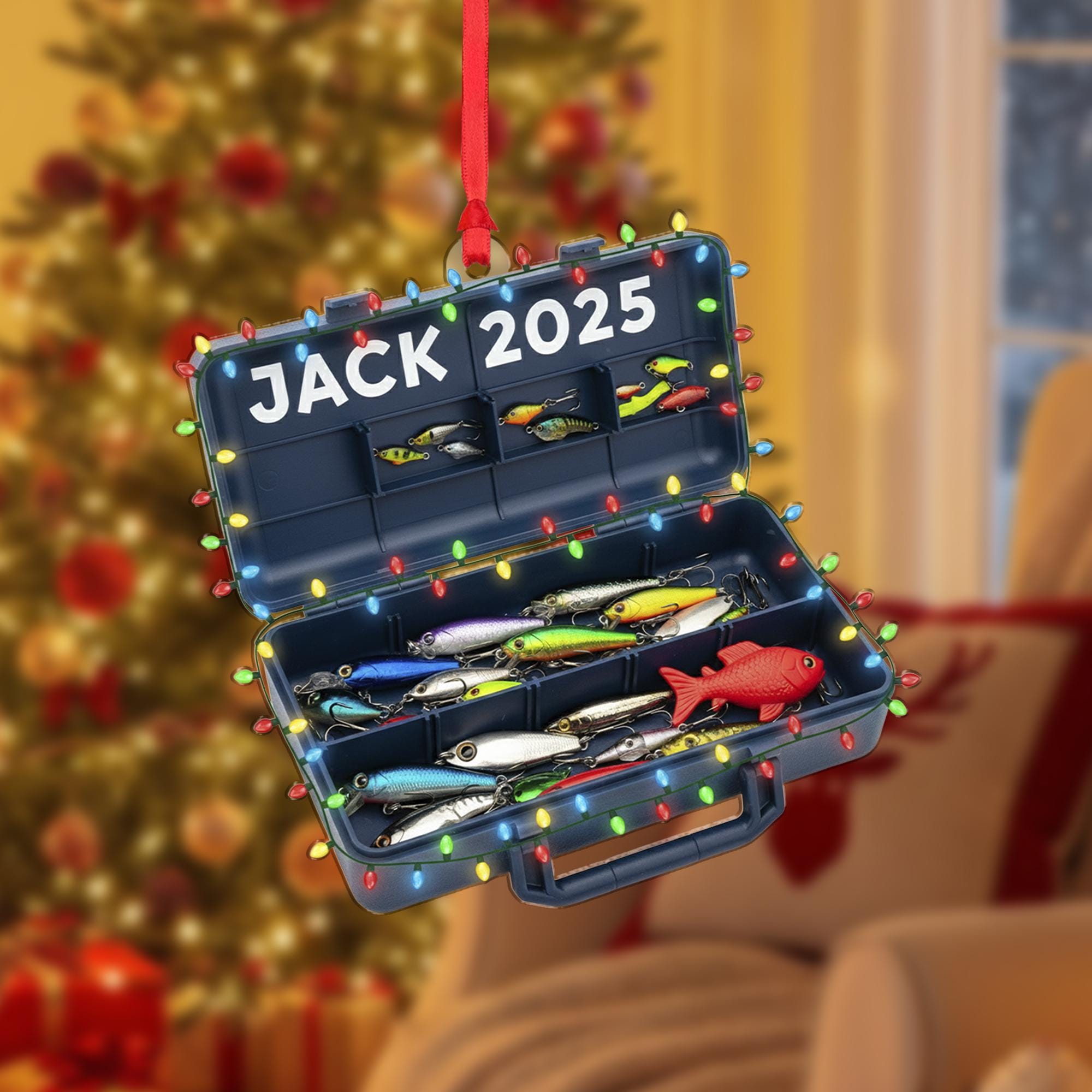 Personalized Fishing Tackle Box Ornament | Unique Angler Gift Christmas Keepsake