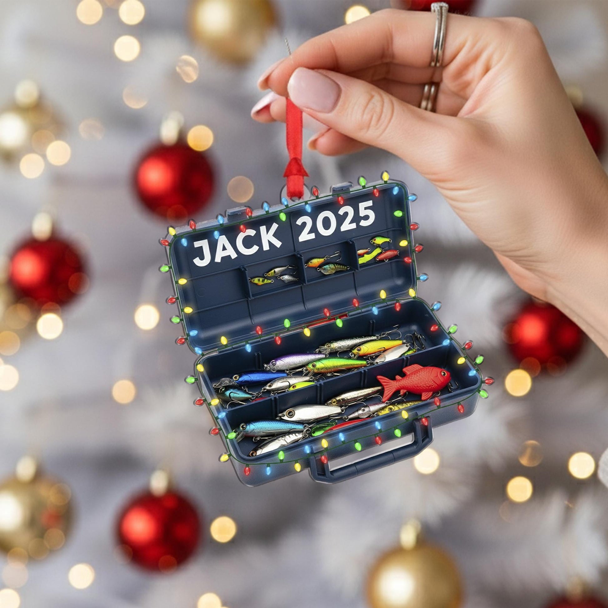 Personalized Fishing Tackle Box Ornament | Unique Angler Gift Christmas Keepsake