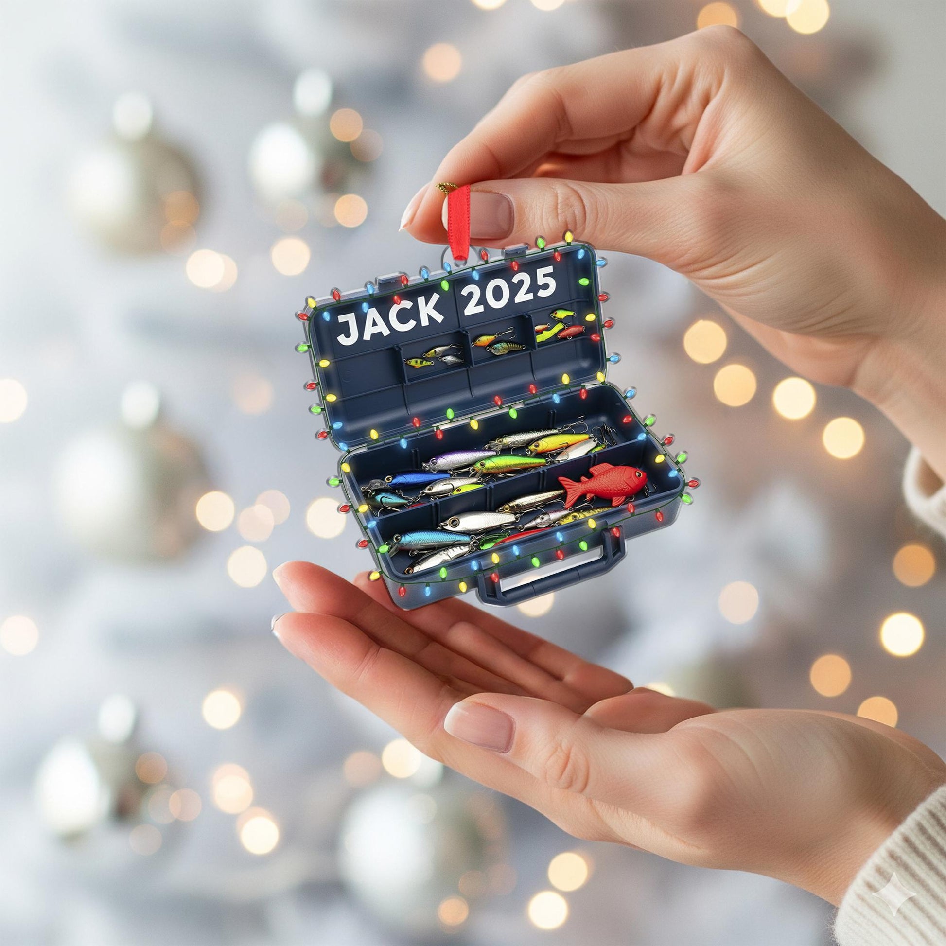 Personalized Fishing Tackle Box Ornament | Unique Angler Gift Christmas Keepsake