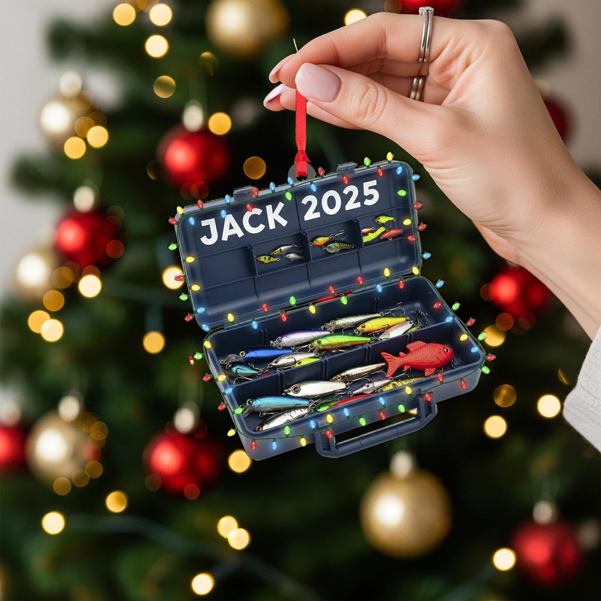 Personalized Fishing Tackle Box Ornament | Unique Angler Gift Christmas Keepsake