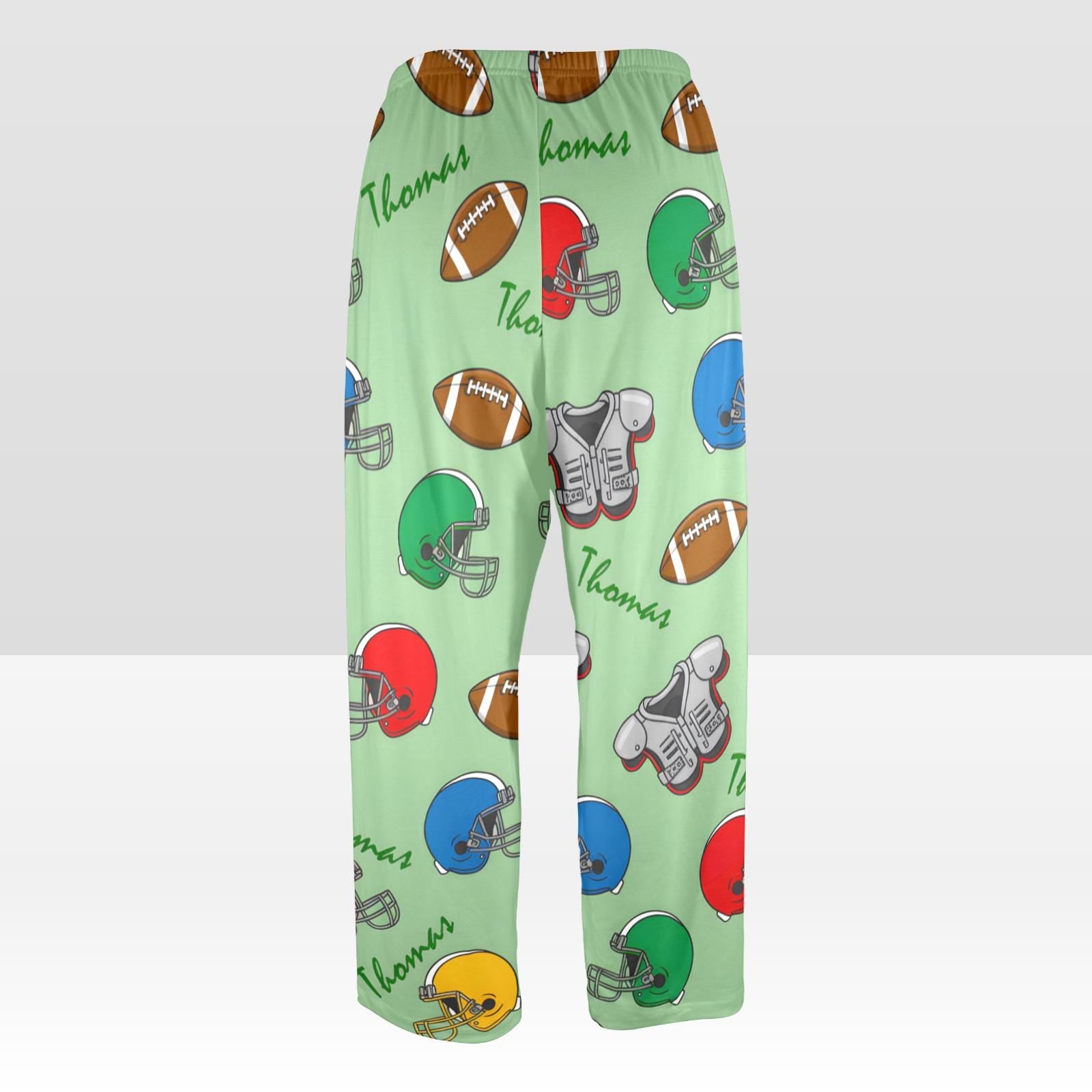 Personalized Football Pajama Pants: Custom Name Loungewear