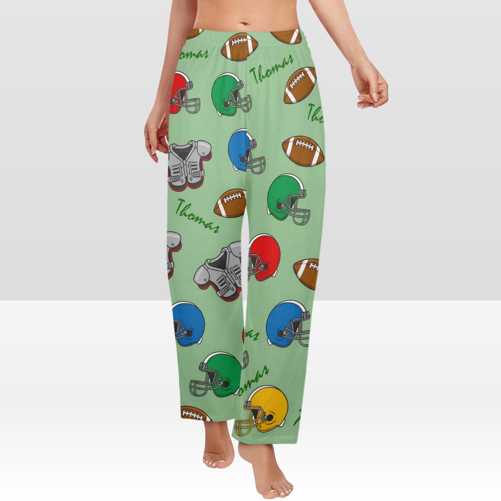 Personalized Football Pajama Pants: Custom Name Loungewear