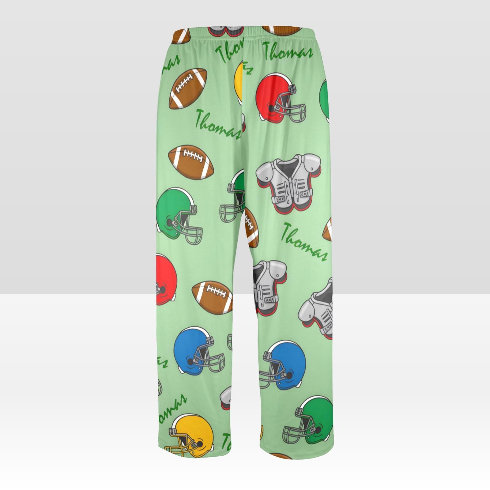 Personalized Football Pajama Pants: Custom Name Loungewear