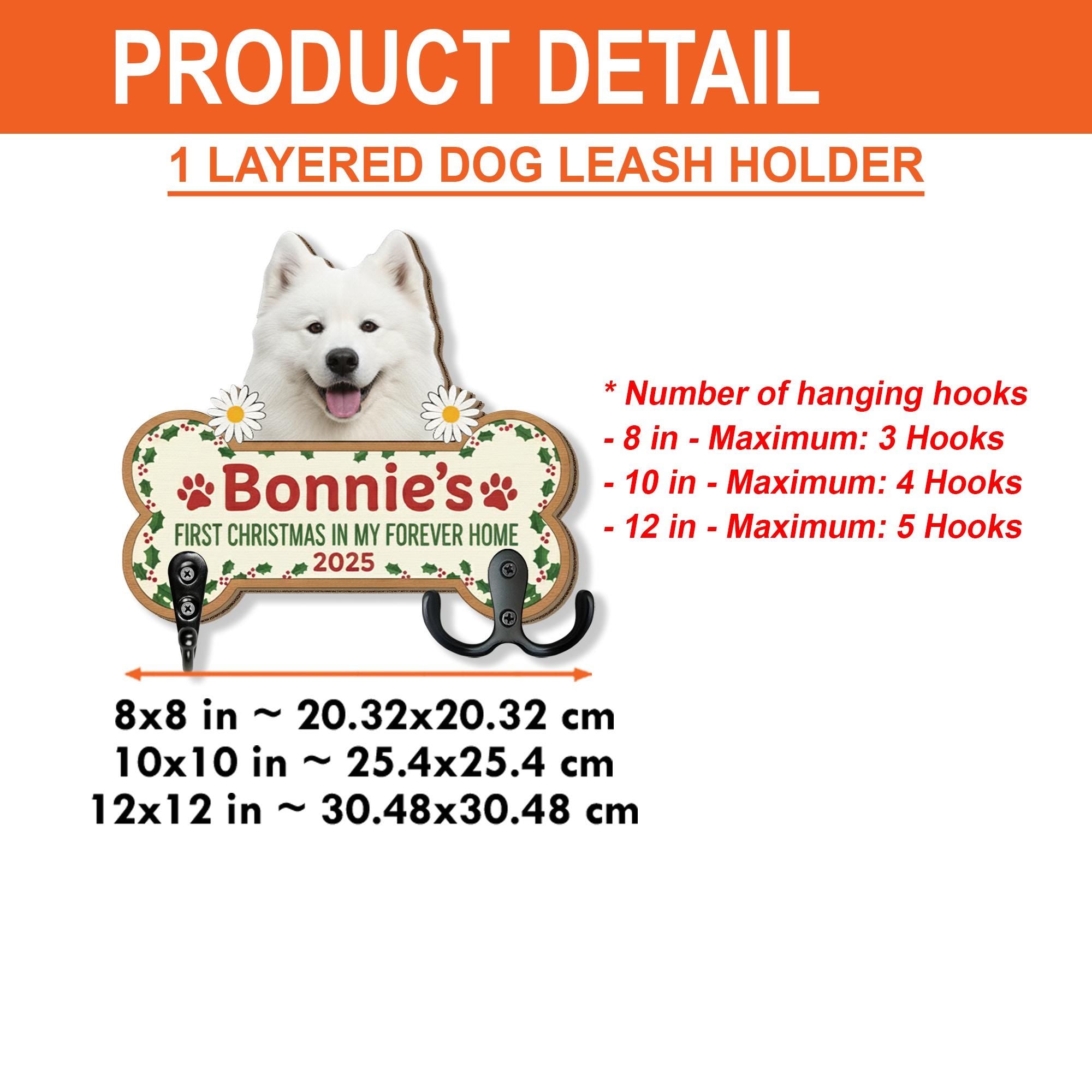 Personalized Dog Bone Key Holder: Custom Pet Name, Wooden Leash Hook