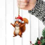 Personalized Squirrel Christmas Ornament – Custom Name Ceramic Holiday Decoration